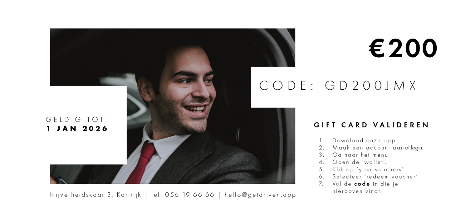 Get Driven Gift Card €200